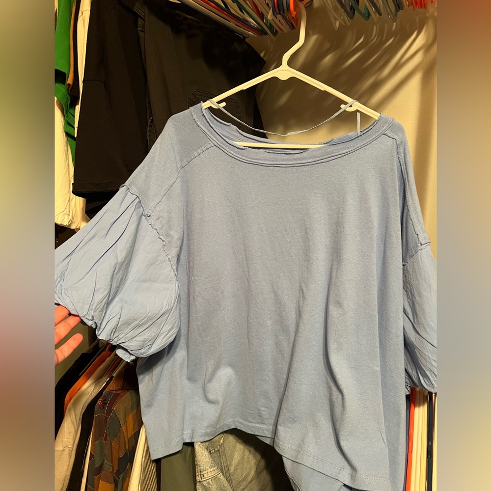 Women’s Free People Light Blue Short Sleeve Shirt